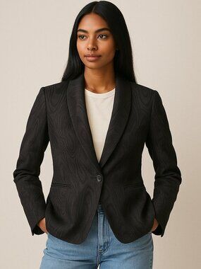 Rachel Comey Bromley Jacquard Shawl Collar Blazer Luxe Designer Workwear Size 8